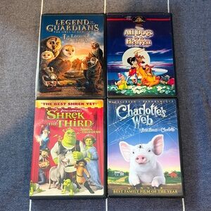 Set of 4 Animated Movie DVDs